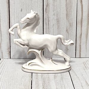 Erphila Germany Established 1886 White Horse With Gold Trim Statue Porcelain
